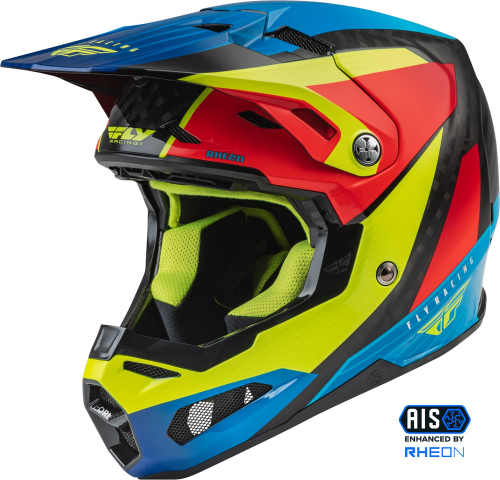 Fly Racing - Fly Racing Formula Carbon Prime Helmet - 73-44332X - Hi-Vis/Blue/Red Carbon - 2XL