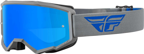 Fly Racing - Fly Racing Zone Youth Goggles - 37-51714 - Gray/Blue / Sky Blue Mirror/Smoke Lens - OSFM