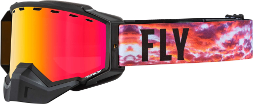 Fly Racing - Fly Racing Zone Pro Snow Goggles - 37-50333 - Black/Sunset/Red Mirror / Polarized Smoke Lens - OSFM