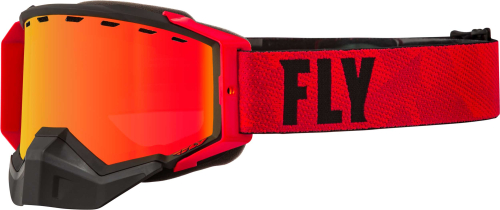 Fly Racing - Fly Racing Zone Pro Snow Goggles - 37-50332 - Black/Red/Orange Mirror / Polarized Smoke Lens - OSFM