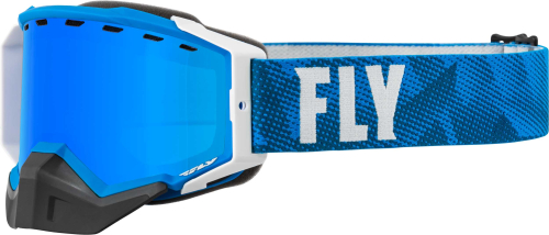 Fly Racing - Fly Racing Zone Pro Snow Goggles - 37-50334 - Blue/White/Blue Mirror / Polarized Smoke Lens - OSFM