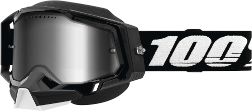 100% - 100% Racecraft 2 Snow Goggles - 50122-652-01 - Black / Silver Mirror Lens - OSFA