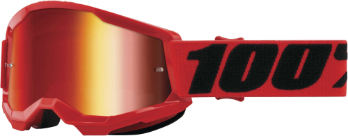 100% - 100% Strata 2 Youth Goggles - 50521-251-03 - Red / Red Mirror Lens - OSFA