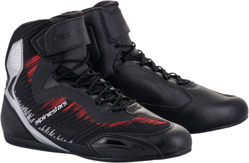 Alpinestars - Alpinestars Faster-3 Rideknit Riding Shoes - 2510319193095 - Black/Silver/Bright Red - 9.5