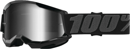 100% - 100% Strata 2 Youth Goggles - 50521-252-01 - Black / Silver Mirror Lens - OSFA