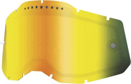 100% - 100% Replacement Dual Vented Lens for Racecraft 2/Accuri 2/Stratus 2 Goggles - Gold Mirror - 51008-659-01