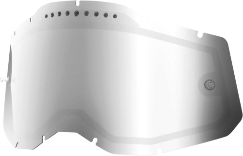 100% - 100% Replacement Dual Vented Lens for Racecraft 2/Accuri 2/Stratus 2 Goggles - Silver Mirror - 51008-652-01