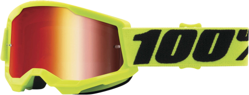 100% - 100% Strata 2 Youth Goggles - 50521-251-04 - Yellow / Red Mirror Lens - OSFA