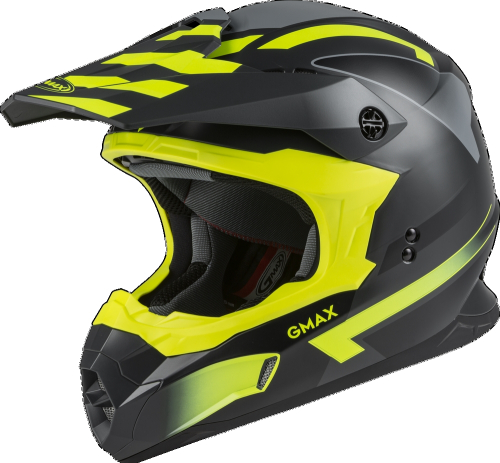 G-Max - G-Max MX-86 Fame Helmet - D3864333 - Matte Dark Gray/HI-Vis - X-Small