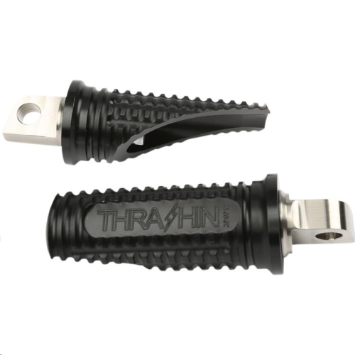 Thrashin Supply Company - Thrashin Supply Company Burnout Male-Mount Footpegs - Black Anodized - TSC-2017-1-D