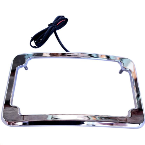 Cycle Visions - Cycle Visions Curved Lighted License Plate Frame - Chrome - CV4617