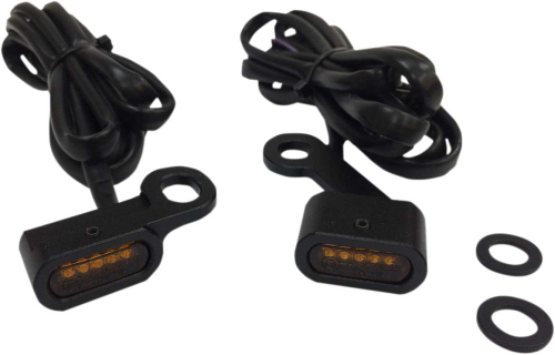 Drag Specialties - Drag Specialties LED Handlebar Marker Lights - Black/Amber Lens - 2040-2138