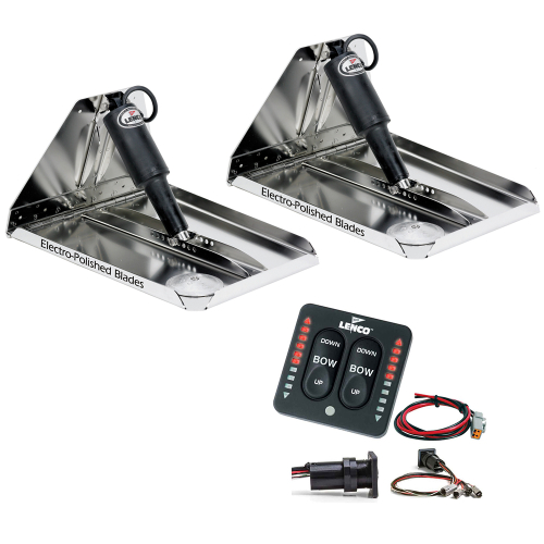 Lenco Marine - Lenco 16" x 12" Heavy Duty Performance Trim Tab Kit w/LED Indicator Switch Kit 12V
