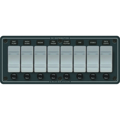 Blue Sea Systems - Blue Sea 8261 Waterproof Panel 8 Position - Slate Grey