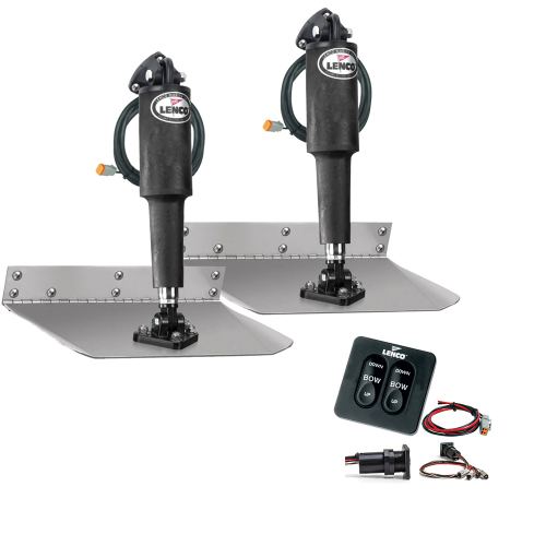 Lenco Marine - Lenco 9" x 18" Standard Trim Tab Kit w/Standard Tactile  Switch Kit 12V