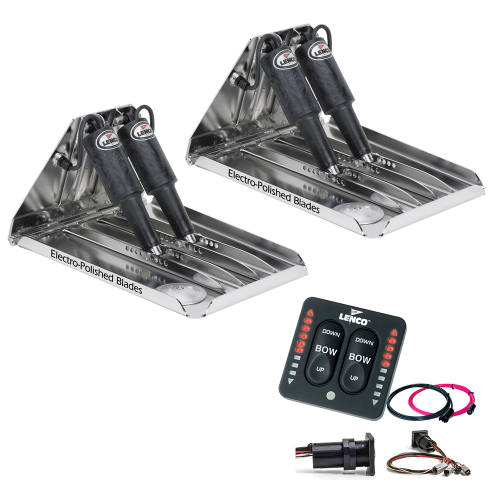 Lenco Marine - Lenco 19" x 14" Extreme Duty Performance Trim Tab Kit w/LED Indicator Switch Kit 12V