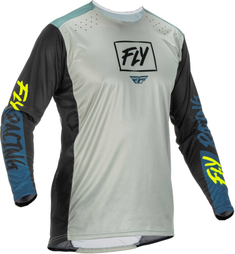 Fly Racing - Fly Racing Lite Jersey - 375-721X - Gray/Teal/Hi-Vis - X-Large
