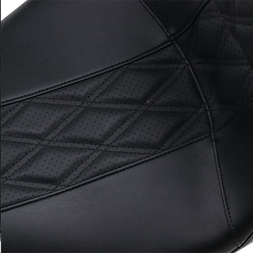 Le Pera - Le Pera Outcast GT 2UP Seat with Backrest - Perforated Black Double Diamond - LK-997BRGT2