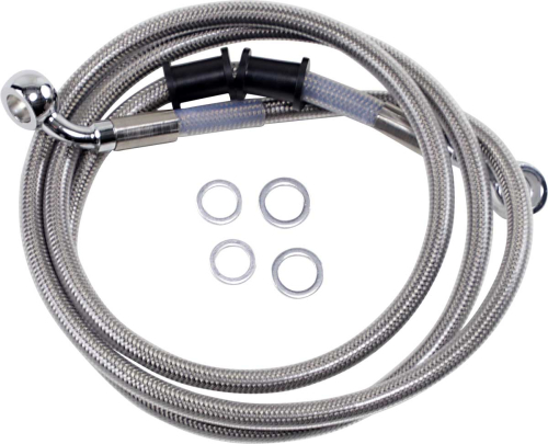 Drag Specialties - Drag Specialties Extended Stainless Steel Front Brake Line Kit - Clear Coated - 52 1/8in. - 660324-4