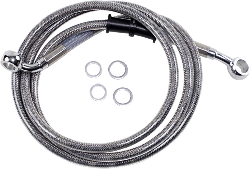 Drag Specialties - Drag Specialties Extended Stainless Steel Front Brake Line Kit - Clear Coated - 54 1/8in. - 660324-6