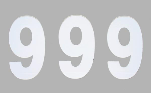 Factory Effex - Factory Effex Mini Pro Number 5in. - No.9 - White - FX03-0209