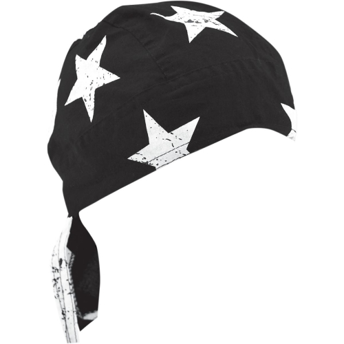 Zan Headgear - Zan Headgear Flydanna Headwrap - Z903 - Black/White Vintage Flag - OSFM
