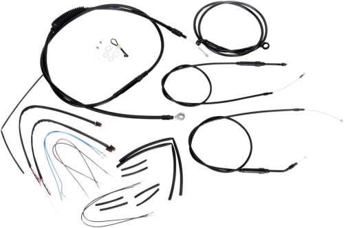 Burly Brand - Burly Brand Extended Cable/Brake Line Kit for 12in. Ape Handlebars - Black Vinyl - B30-1067