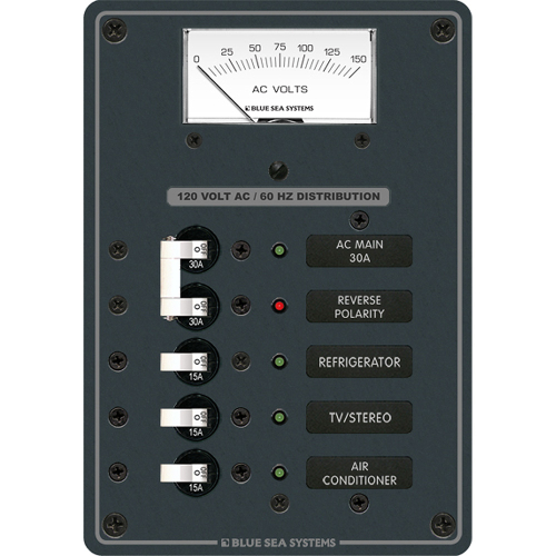 Blue Sea Systems - Blue Sea 8043 AC Main +3 Positions Toggle Circuit Breaker Panel - White Switches
