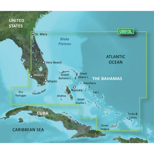 Garmin - Garmin BlueChart&reg; g3 Vision&reg; HD - VUS513L - Jacksonville - Bahamas - microSD&trade;/SD&trade;