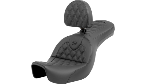 Saddlemen - Saddlemen Roadsofa Seat - Lattice Stitch - with Backrest - 806-04-182BR