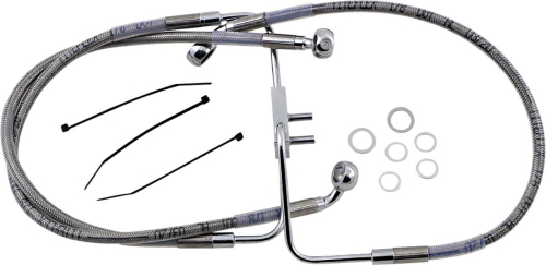 Drag Specialties - Drag Specialties Standard Length Front Stainless Steel Brake Line Kit - Clear - 1741-5841