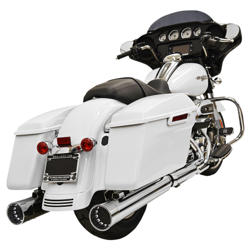 Bassani Manufacturing - Bassani Manufacturing 4in. DNT Straight Can Muffler with Acoustically Tuned Baffle - Chrome with Chrome End Cap - 1F72DNT6