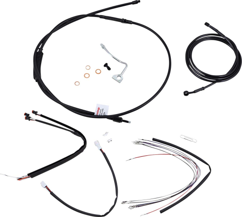 Burly Brand - Burly Brand Handlebar Cable/Line Install Kit - Black - B30-1178