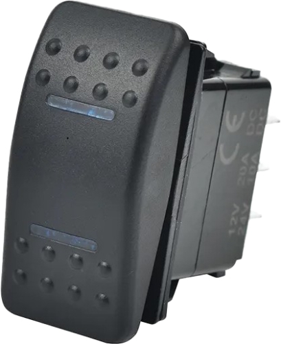Open Trail - Open Trail Rocker Dash Switch - Momentary Lighted Blue - SM106-006B