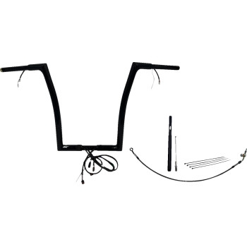 Fat Baggers, Inc. - Fat Baggers, Inc. 1-1/4in. Plug and Play EZ Install Flat Top Handlebar Kit - Black - 712916-B