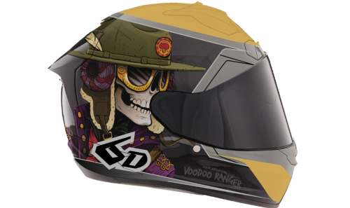 6D - 6D ATS-1R Voodoo Ranger Helmet - 30-0807 - Gloss Black/Gold - Large
