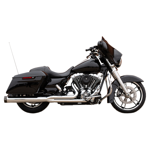 S&S Cycle - S&S Cycle Sidewinder 2-1 Exhaust with High-Flow Cats - Chrome with Black Highlighted Machined End Cap - 550-0771A
