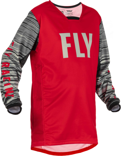 Fly Racing - Fly Racing Kinetic Wave Youth Jersey - 375-527YX - Red/Gray - X-Large