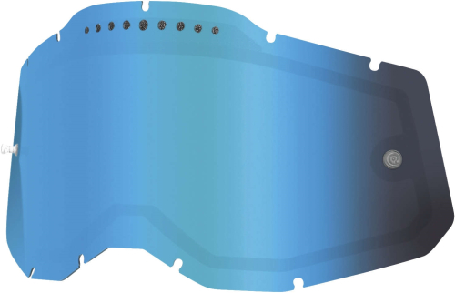 100% - 100% Replacement Dual Vented Lens for Racecraft 2/Accuri 2/Stratus 2 Goggles - Blue Mirror - 51008-650-01