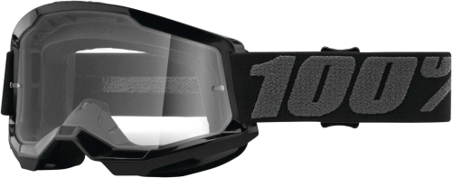 100% - 100% Strata 2 Goggles - 50421-101-01 - Black / Clear Lens - OSFA