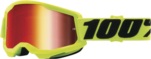 100% - 100% Strata 2 Goggles - 50421-251-04 - Fluo Yellow / Mirror Red Lens - OSFA