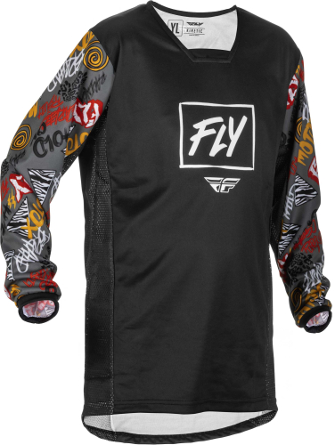 Fly Racing - Fly Racing Kinetic Rebel Youth Jersey - 375-425YX - Black/Gray - X-Large