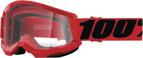 100% - 100% Strata 2 Goggles - 50421-101-03 - Red / Clear Lens - OSFA
