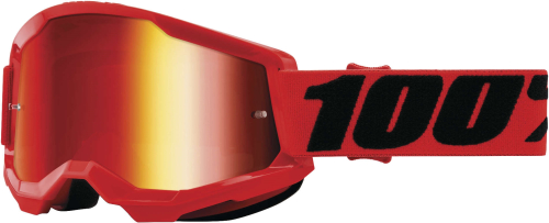 100% - 100% Strata 2 Goggles - 50421-251-03 - Red / Red Mirror Lens - OSFA
