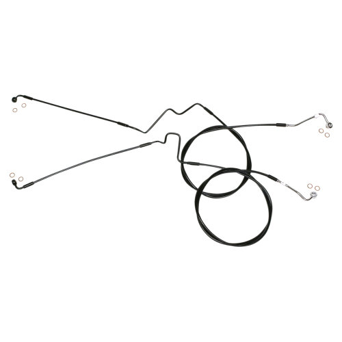 Magnum - Magnum Black Coated XR Stainless Lower Front Brakeline Kit with Black Fittings - 56in. Total Length - SBB1116-00