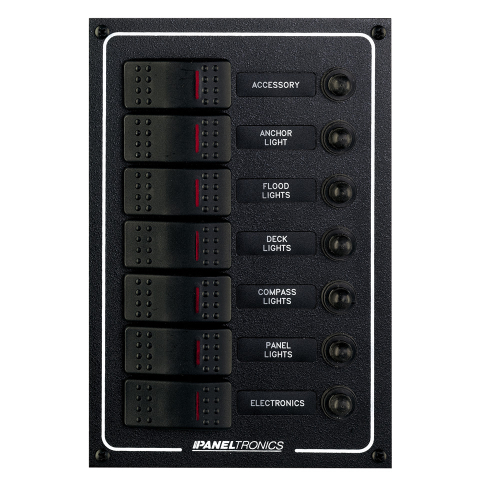 Paneltronics - Paneltronics Waterproof DC 7 Position Lighted Rocker & CB
