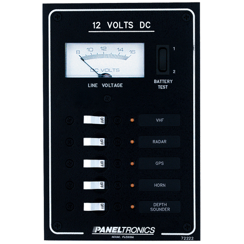 Paneltronics - Paneltronics Standard DC 5 Position Breaker Panel & Meter w/LEDs