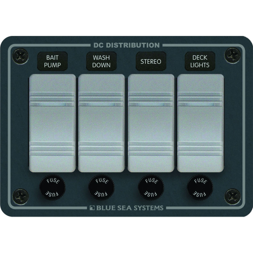 Blue Sea Systems - Blue Sea 8262 Waterproof Panel 4 Position - Slate Grey
