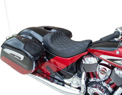 Drag Specialties - Drag Specialties Solo Seat - Double Diamond - Silver - 0810-2268