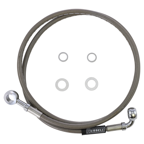 Russell - Russell Braided Front Brake Line Kit - 47in. Upper Length - Stainless - R08728DS